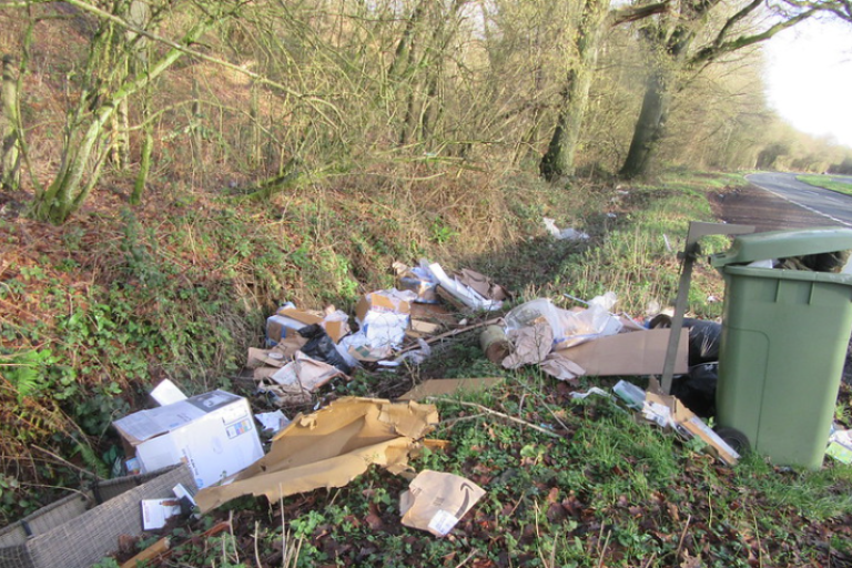 Picture of fly tip in Four Marks